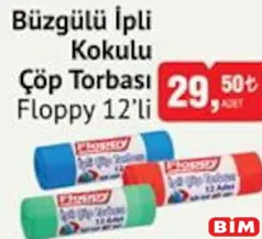 FLOPPY BİZGÜLÜ İPLİ KOKULU ÇÖP TORBASI 12'Lİ